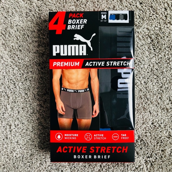 NWT Puma 4 Pack Premium Boxer Briefs Various Colors Size Medium & Large - Picture 2 of 7